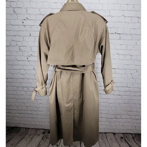 Saxton Hall Brown Thermo Lite Lined Belted Double Breasted Trench Coat Size 10 - Picture 2 of 16